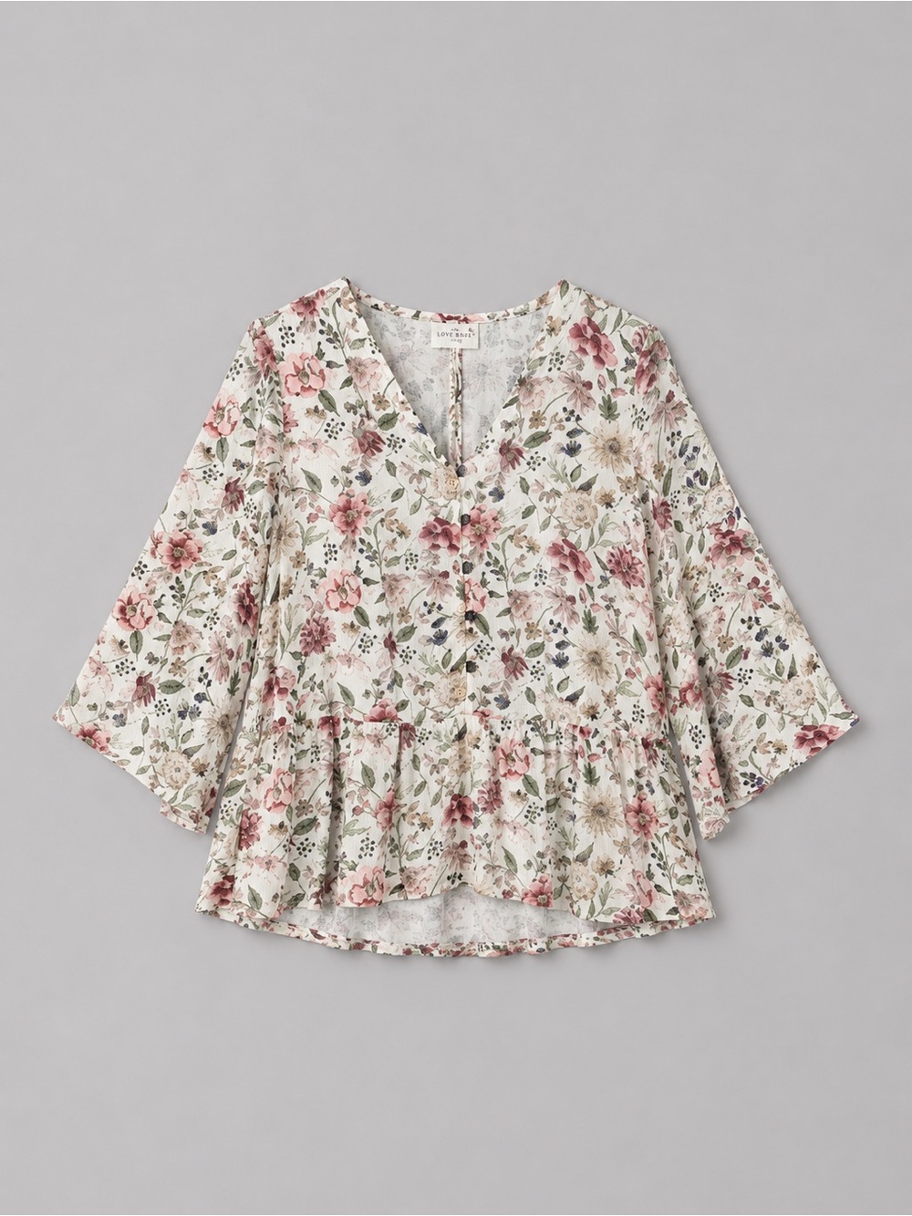 Good Hart Womens Floral Peasant Top Blouse Size Small Cottage Bohemian Prairie